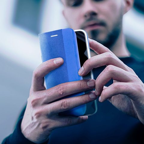Pouzdro / obal na Samsung Galaxy S22 Plus modré - knížkové Sensitive Book