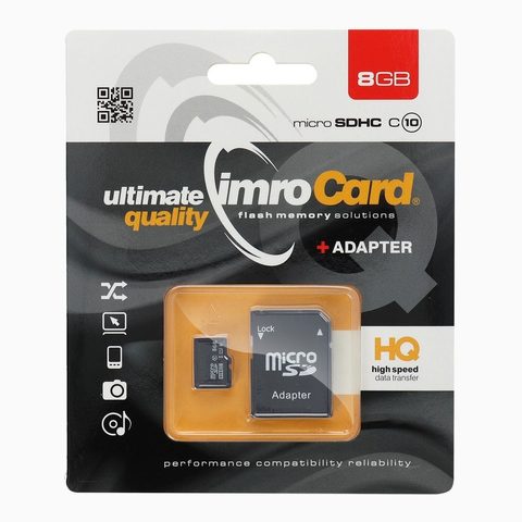 Micro SD karta 8 GB s adaptérem CLASS 10