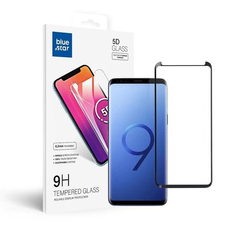 Tvrdené / ochranné sklo Samsung Galaxy S9 Plus čierne - Blue Star plné lepenie