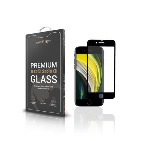 Tvrzené / ochranné sklo Apple iPhone 7 / 8 / SE2020 / SE2022 černé 3D - Rhinotech