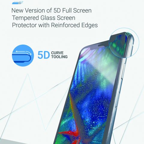 Edzett / védő üveg Samsung Galaxy A70 fekete - 5D Full Glue Roar Glass