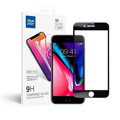 Edzett / védőüveg Apple iPhone 8 Plus fekete - Blue Star 3D