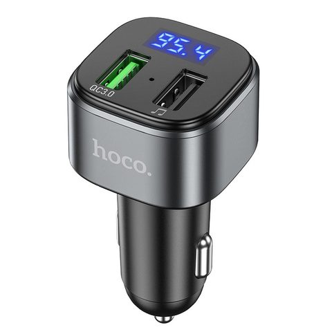 Vysílač FM + auto nabíječka 2xUSB QC3.0 18W Fighter E67 černá - HOCO