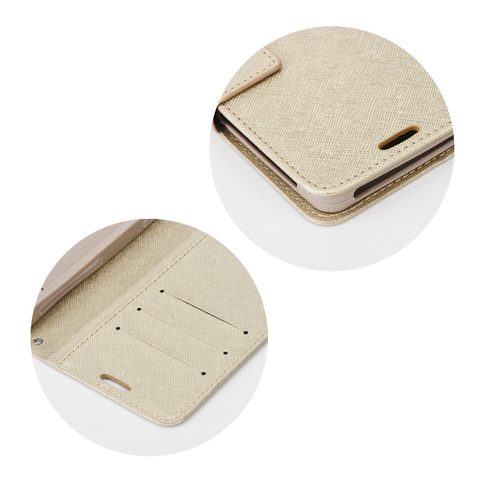 Pouzdro / obal na telefon univerzální (4,3-4,8") zlaté - knížkové Fancy Book Leather