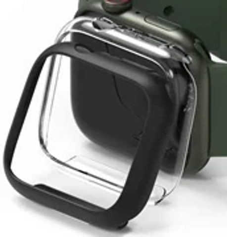 Tok / borító Apple Watch 7/41mm fekete + átlátszó (2db) - Ringke slim watch