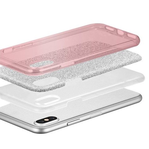 Obal / kryt na Xiaomi Redmi Go růžový - Glitter 3in1