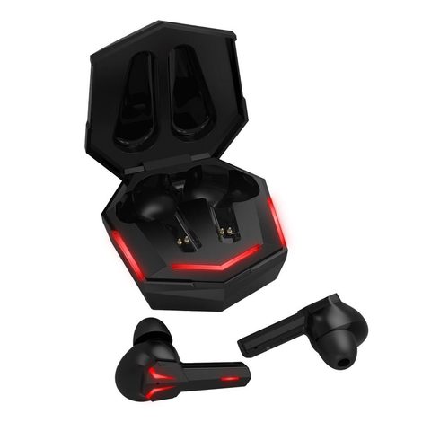 Bluetooth herní sluchátka s mikrofonem a dokovací stanicí , USB C černé TWS ART AP-TW-G10 GAMING
