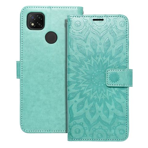 Puzdro / obal pre Xiaomi Redmi 9C / 9C NFC zelené / mandala - kniha Forcell MEZZO Book