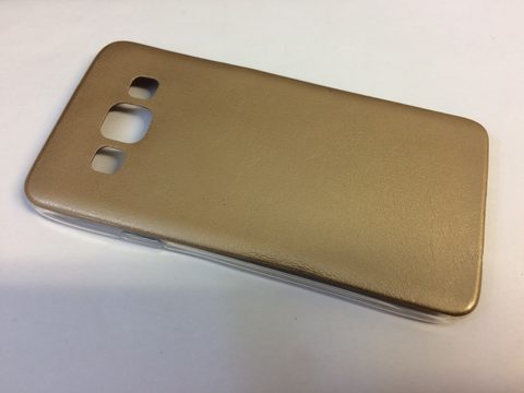 Obal / kryt na Samsung Galaxy A3 zlaté - TPU Leather Case