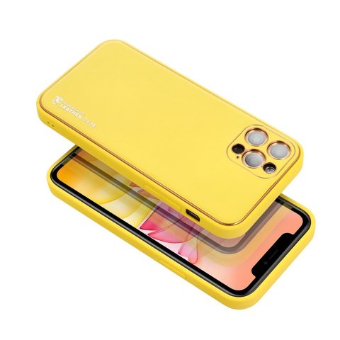 tok / borítás Apple iPhone 12 Pro Max készülékhez sárga - Forcell LEATHER