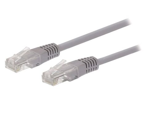 Kabel C-TECH patchcord cat5e UTP, šedý 1m