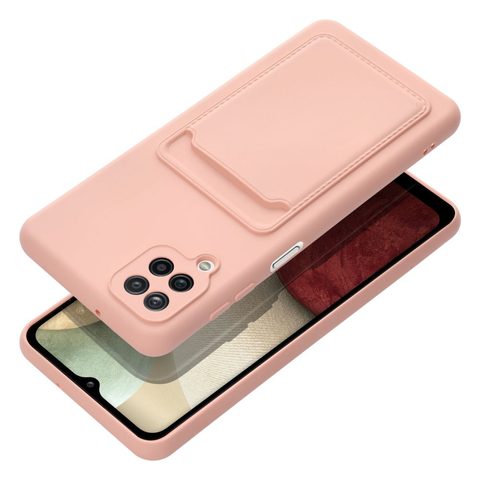 Obal / kryt na Samsung Galaxy A12 růžový Forcell CARD CASE