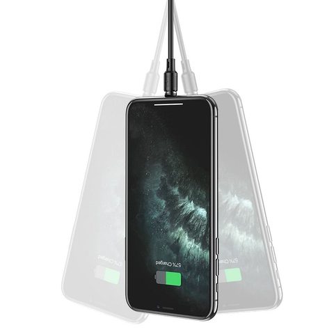 Mágneses töltőkábel iPhone USB / Lightning 1 m fekete - HOCO