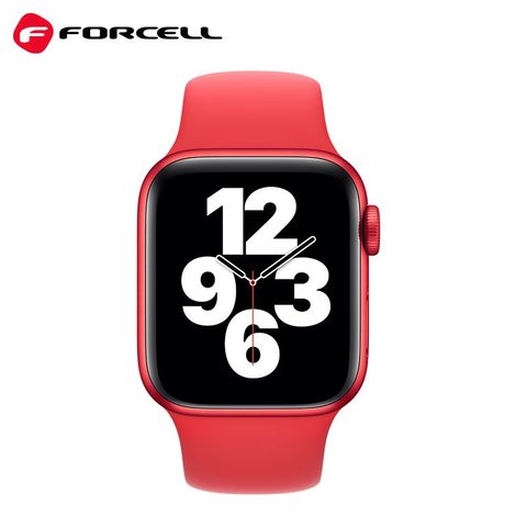 Silikonový náramek pro Apple Watch 42/44/45/49mm červený - FORCELL