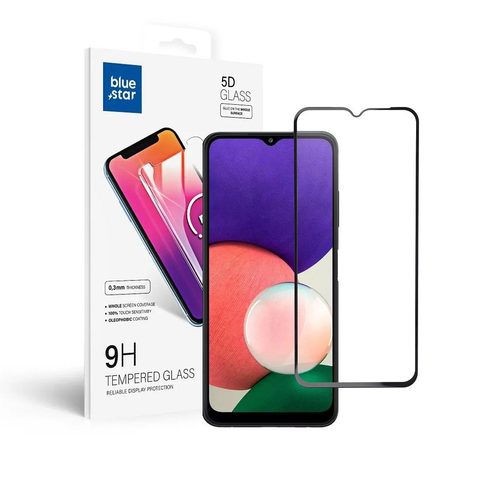 Tvrdené / ochranné sklo Samsung Galaxy A22 5G čierne - Full Glue Blue Star