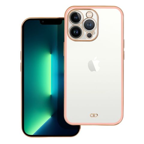 tok / borító Apple iPhone 13 Pro rózsaszín / átlátszó - Forcell Lux