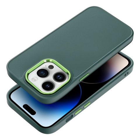 Obal / kryt na Apple iPhone 14 PRO 5G zelený - FRAME