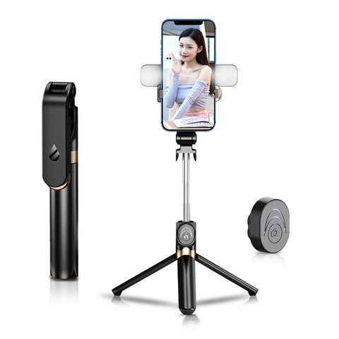 Selfie tyč s LED diódou, čierna - Hoco