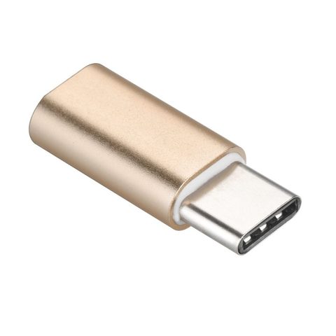Adapter Micro USB / MicroUSB TYPE C gold