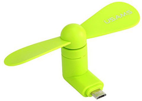 USAMS ZB021 Ventilátor mobilného telefónu USB/micro USB zelený