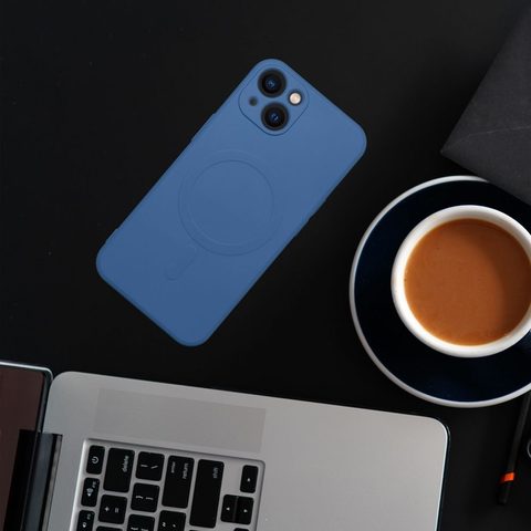 Obal / kryt na Apple iPhone 14 PRO MAX modrý - Silicone Mag Cover
