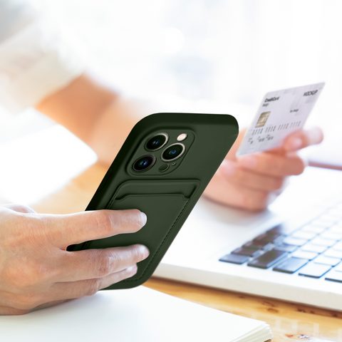 Obal / kryt na iPhone 7 / iPhone 8 / SE 2020 / SE 2022 zelený - Forcell Card Case