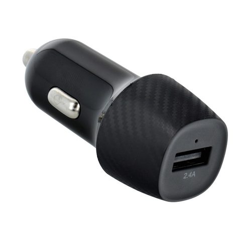 Nabíjačka do auta bez USB kábla 2,4A 12W CC281-1A čierna Carbon