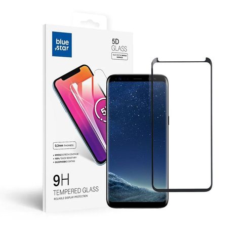 Edzett / védőüveg Samsung Galaxy S8 fekete - Blue Star (teljes ragasztás kerettel/kisméretű)