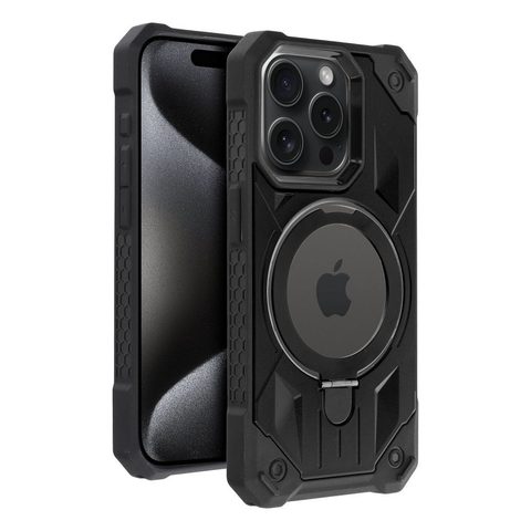 Obal / kryt na Apple iPhone 15 Pro Max čierne - Armor Mag Cover s MagSafe