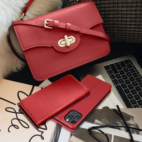 Pouzdro / obal na Xiaomi Redmi 12 4G / 12 5G červené - knížkové Leather case SMART PRO