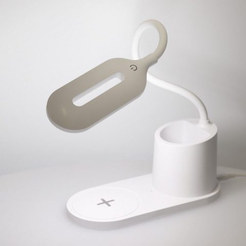 Stolní led lampa s bezdrátovou nabíječkou 10W CFTD03 bílá