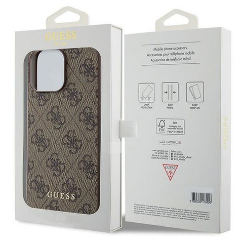 Obal / kryt na Apple iPhone 15 PRO MAX hnědý - original GUESS GUHCP15XG4GFBR