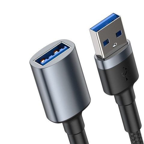 Prodlužovací kabel USB Samec / USB Samice 1m šedá - BASEUS Cafule