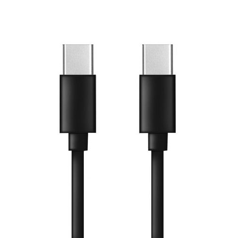 Datový kabel USB-C / USB-C 3A PD60W 1m černý - prodloužený 8mm konektor