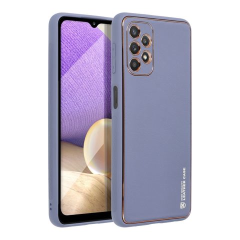 Obal / kryt na Samsung Galaxy A12 modrý - Forcell LEATHER Case