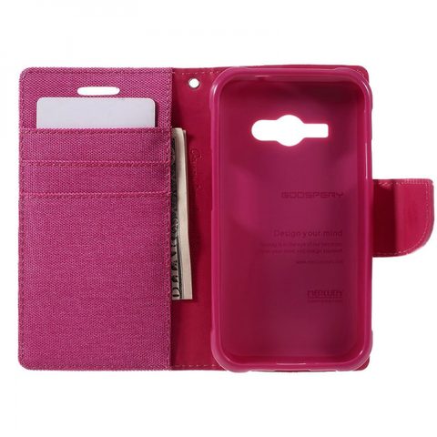 Pouzdro / obal na Samsung Galaxy J1 růžové - knížkové CANVAS