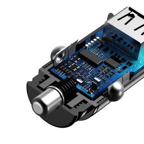 Nabíječka do auta USB-A + USB-C 30W QC4.0 černá - Baseus