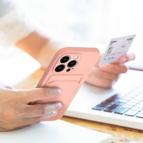 Forcell CARD tok IPHONE 14 MAX ( 6.7 ) rózsaszínű