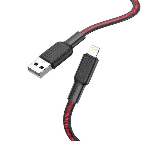 Datový kabel pro Apple iPhone, Lightning 8-pin, X69, 1m, černo červený - HOCO