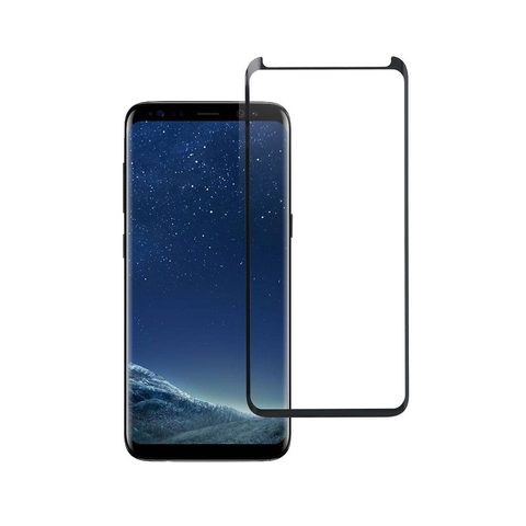 Edzett / védőüveg Samsung Galaxy S8 fekete - Blue Star (teljes ragasztás kerettel/kisméretű)