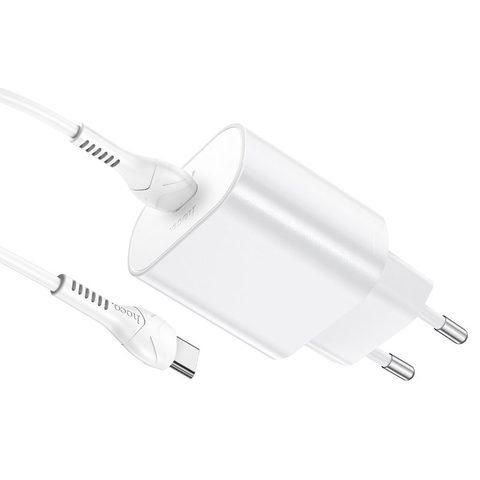 Nabíječka Typ C 25W + kabel typ C bílá - HOCO