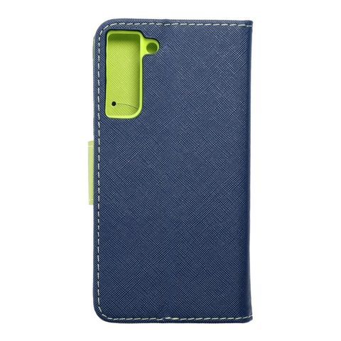 Puzdro / obal pre Samsung Galaxy S21 FE modré / limetkové - kniha Fancy Book