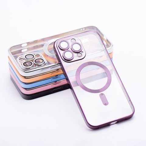 Obal / kryt na Apple iPhone 12 fialové - Electro Mag Cover