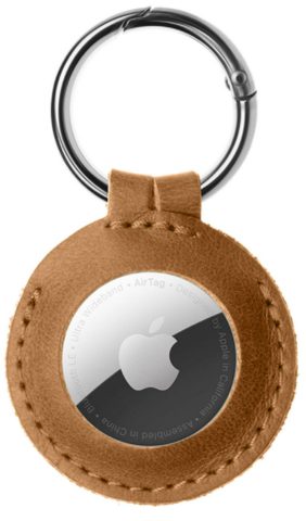 Obal / kryt pre Apple Airtag hovädzia koža hnedý - FIXED Case