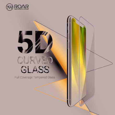 Edzett / védőüveg Huawei P Smart 2019 / Honor 10 Lite fekete - 5D Roar Glass teljes öntapadós üveg