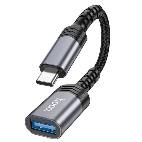 Redukce / adaptér USB C (samec) USB A (samice) černý - HOCO