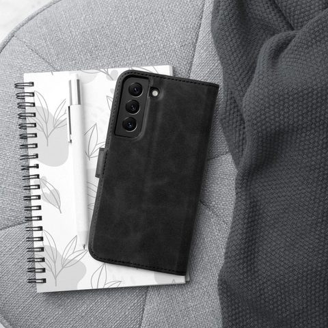 Puzdro / obal na Samsung Galaxy S22 Ultra čierne - kniha Forcell Tender