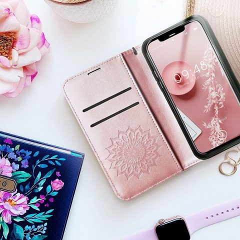 Pouzdro / obal na Samsung Galaxy A52 5G / A52 LTE / A52S mandala rose gold - knížkové Forcell MEZZO Book