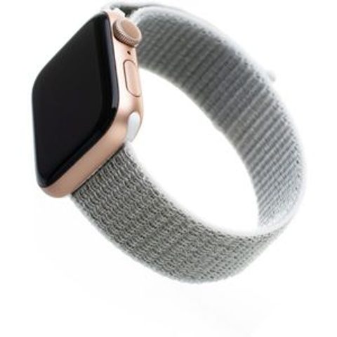 Nylonový řemínek FIXED Strap pro Apple Watch 42mm / 44mm bílošedý