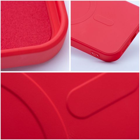 Obal / kryt na Apple iPhone 14 Pro Max červený - Silikónový kryt Mag